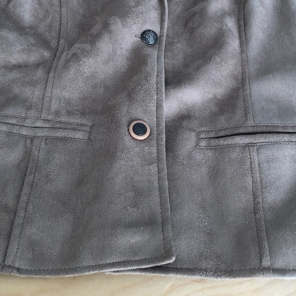 Armani Collection Suede Leather Brown Jacket Outwear Unisex Women Sz M Italy. - Picture 7 of 10